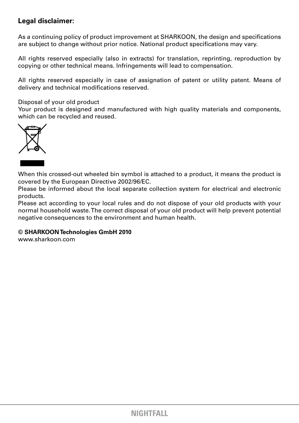 Nightfall | SHARKOON Nightfall User Manual | Page 17 / 17