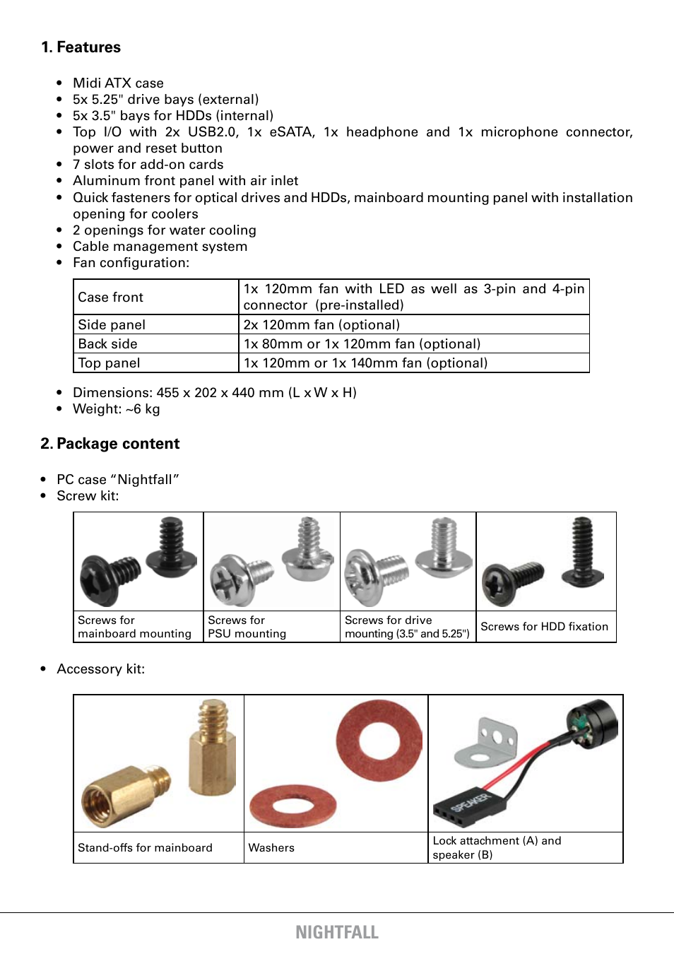 Nightfall | SHARKOON Nightfall User Manual | Page 3 / 17