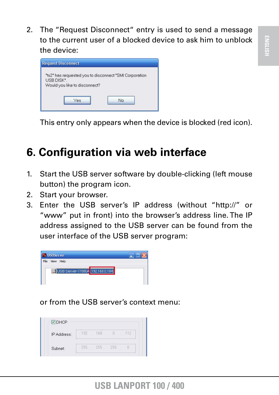 Configuration via web interface | SHARKOON USB LANPort 400 User Manual | Page 15 / 27