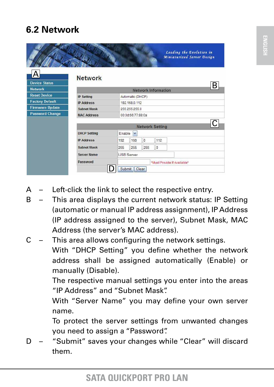 Sata quickport pro lan, 2 network | SHARKOON SATA QuickPort Pro LAN User Manual | Page 20 / 27