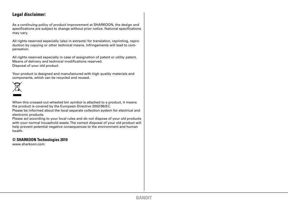 SHARKOON Bandit User Manual | Page 12 / 12