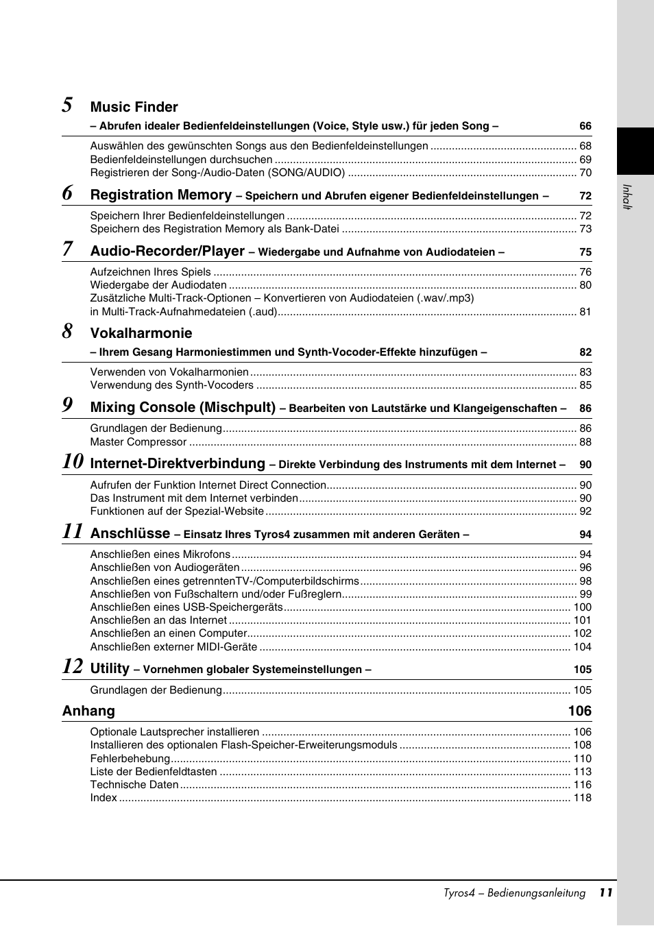 Yamaha Tyros4 User Manual | Page 11 / 126