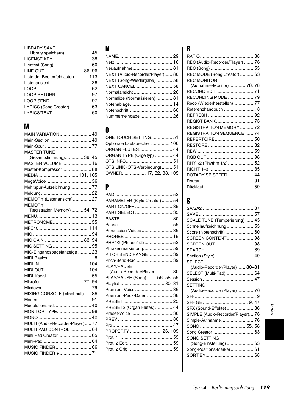 Yamaha Tyros4 User Manual | Page 119 / 126