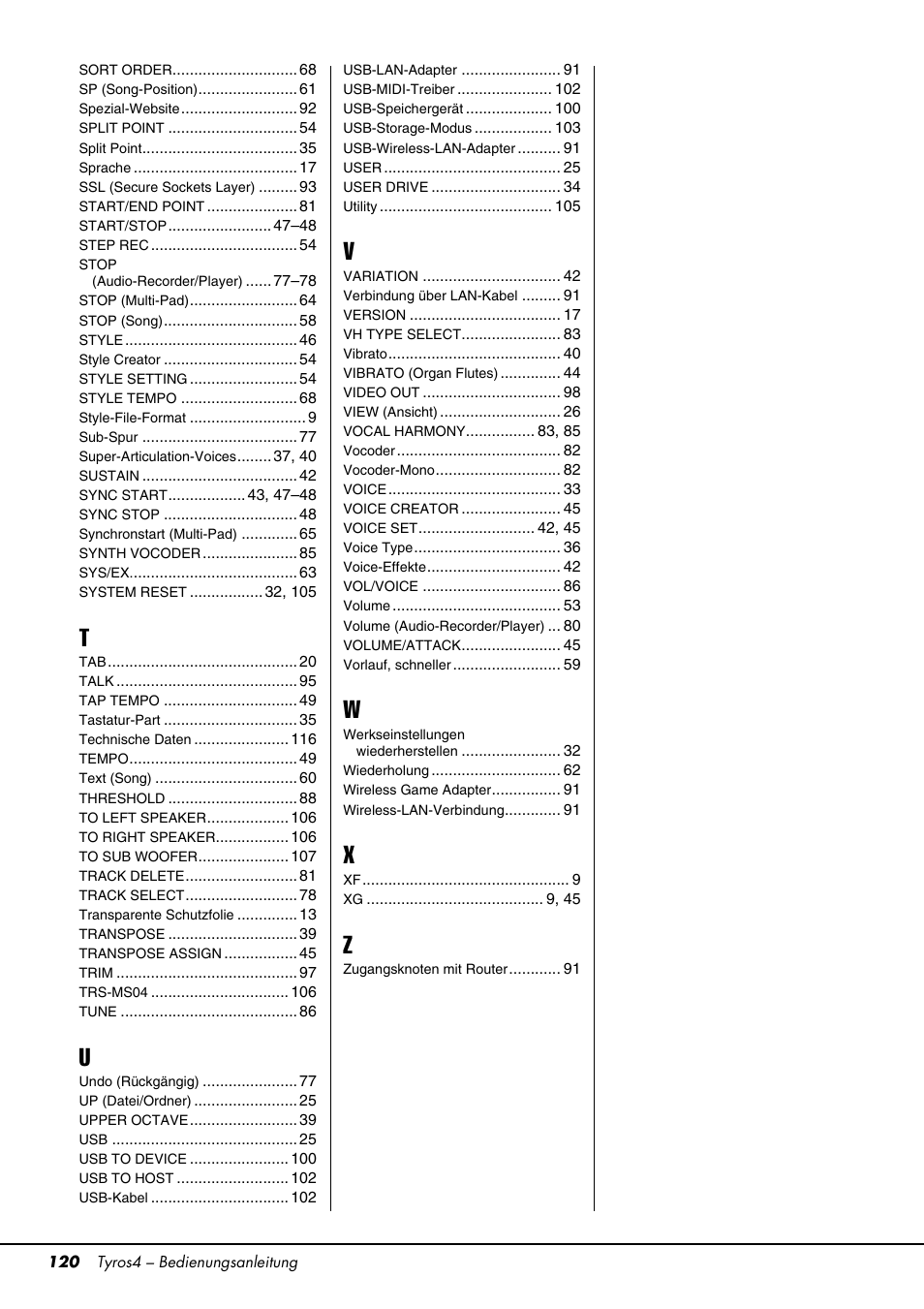 Yamaha Tyros4 User Manual | Page 120 / 126