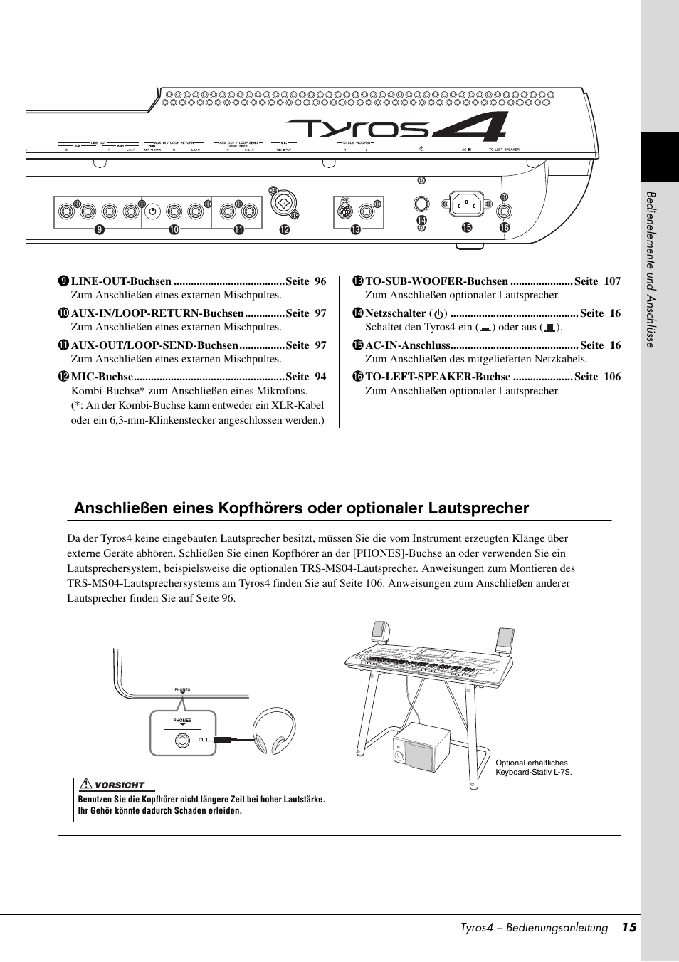 Seite 15 | Yamaha Tyros4 User Manual | Page 15 / 126