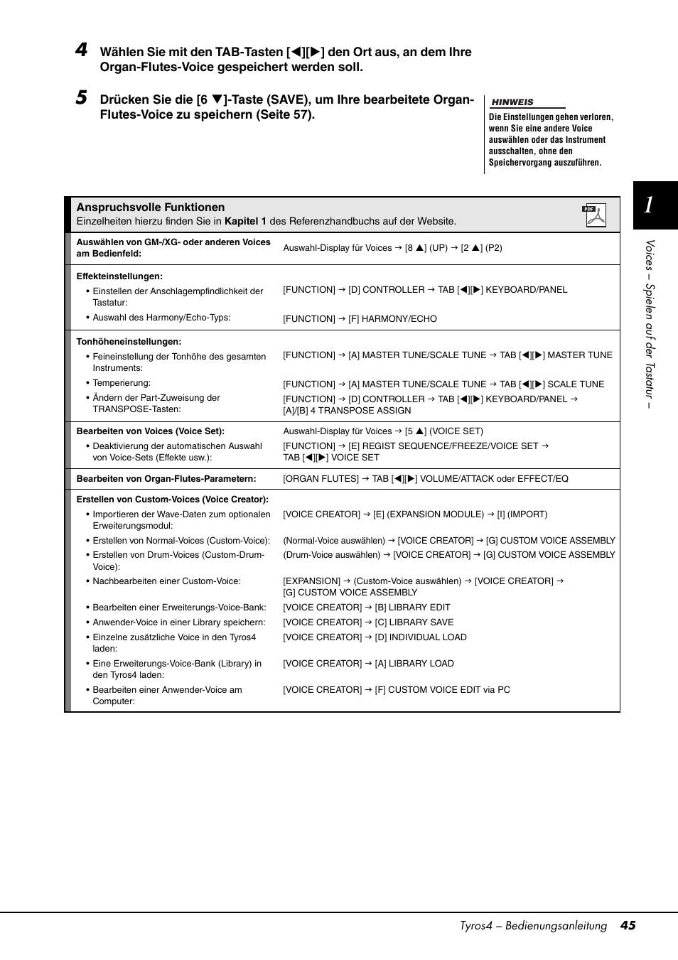 Oices (seite 45) | Yamaha Tyros4 User Manual | Page 45 / 126