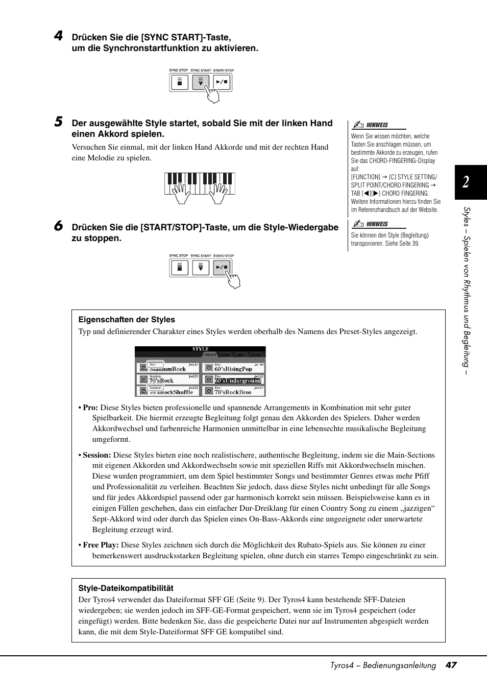 47), und, En (seite 47), und sp | Yamaha Tyros4 User Manual | Page 47 / 126