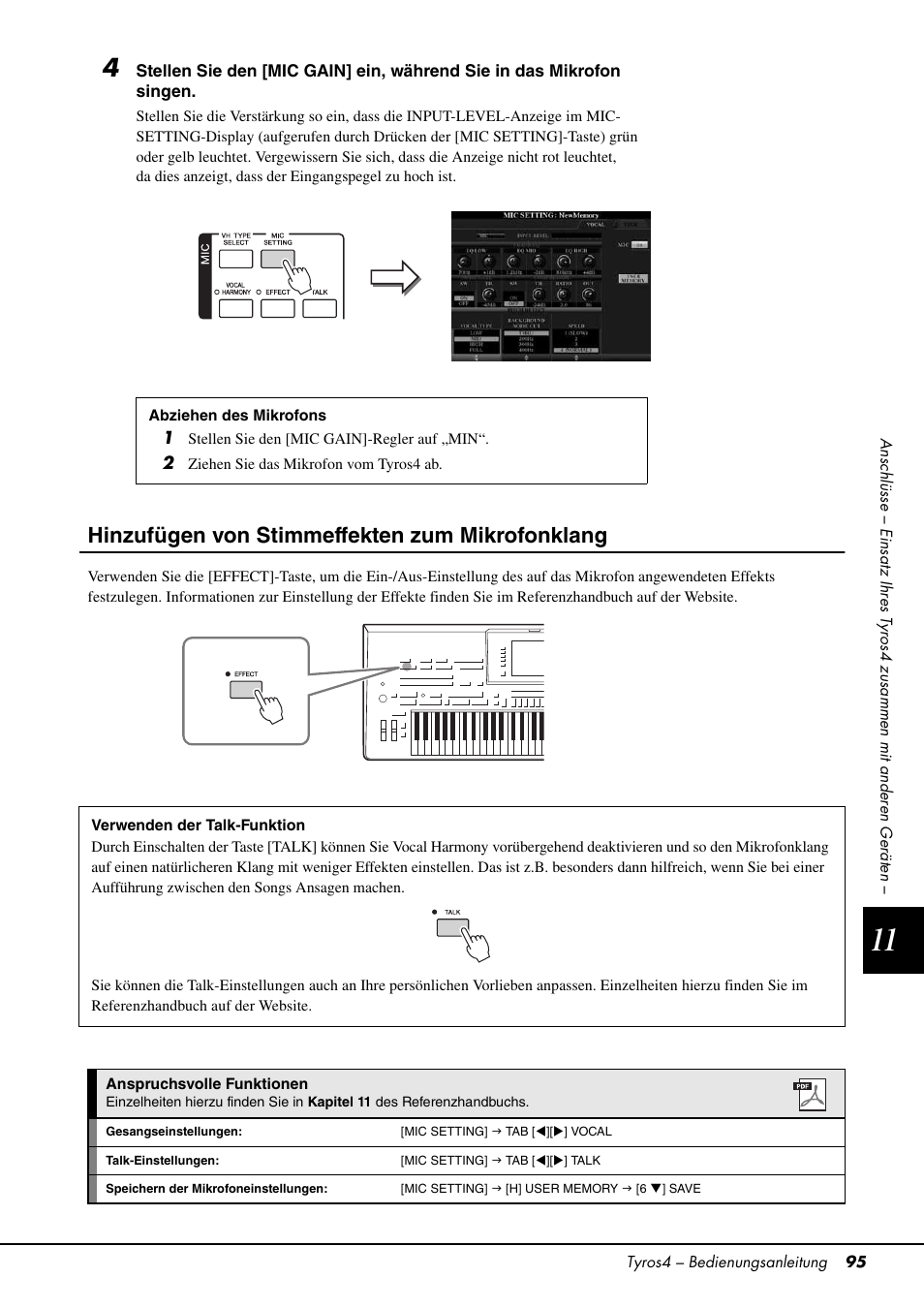 Hinzufügen von stimmeffekten zum mikrofonklang | Yamaha Tyros4 User Manual | Page 95 / 126
