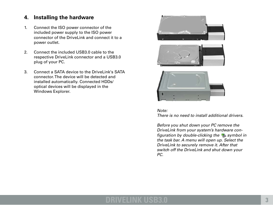 Drivelink usb3.0 | SHARKOON DriveLink USB3.0 User Manual | Page 4 / 8