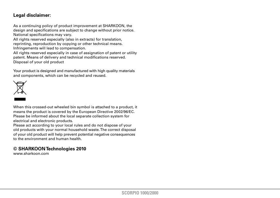 SHARKOON Scorpio 2000 User Manual | Page 16 / 16