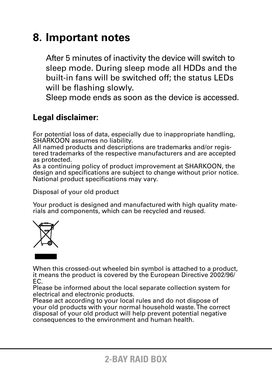 Bay raid box | SHARKOON 2-Bay RAID Box User Manual | Page 7 / 7