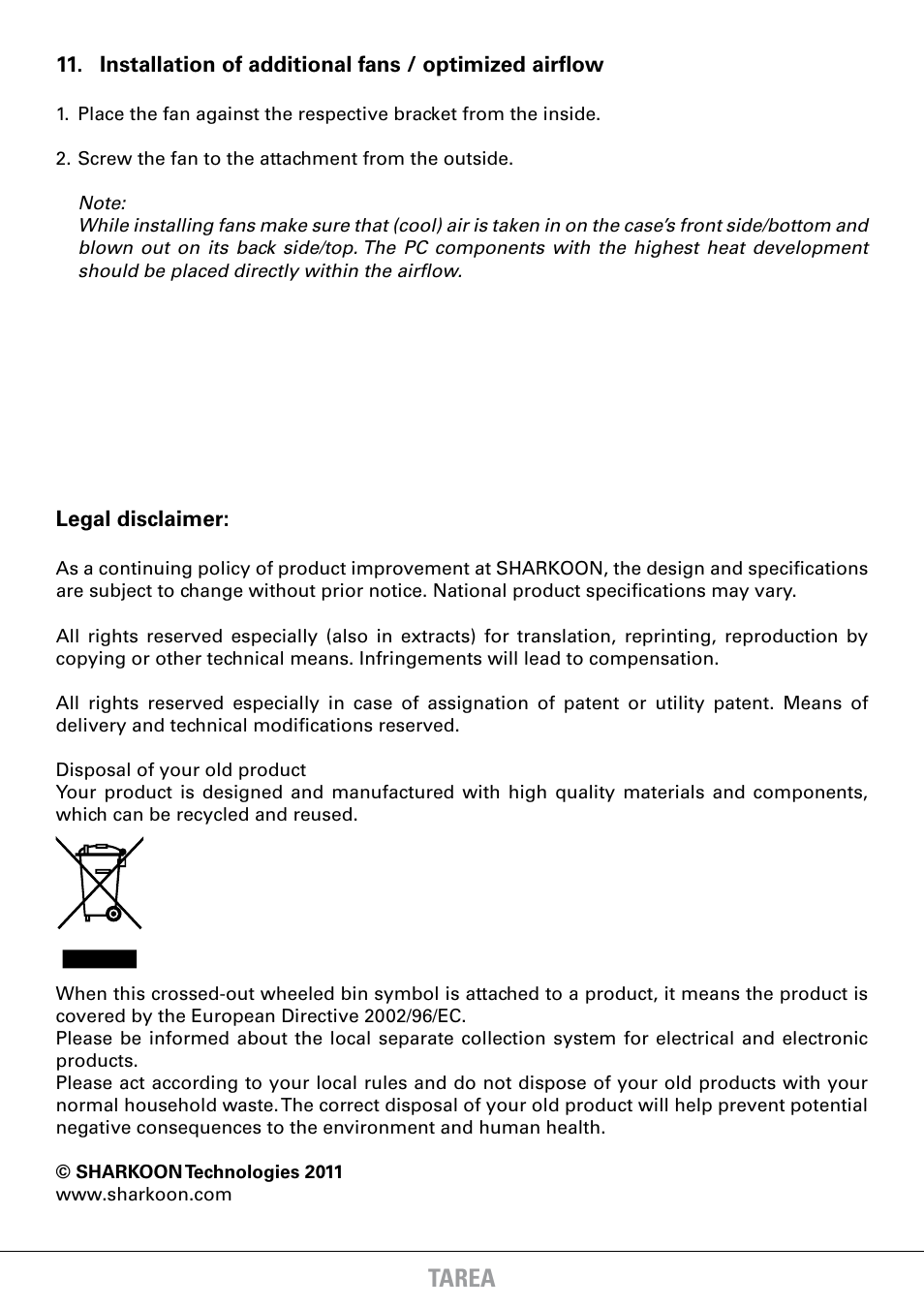 Tarea | SHARKOON Tarea User Manual | Page 15 / 15