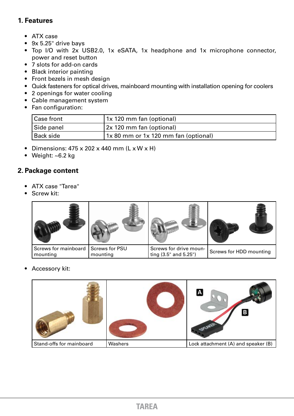 Tarea | SHARKOON Tarea User Manual | Page 3 / 15