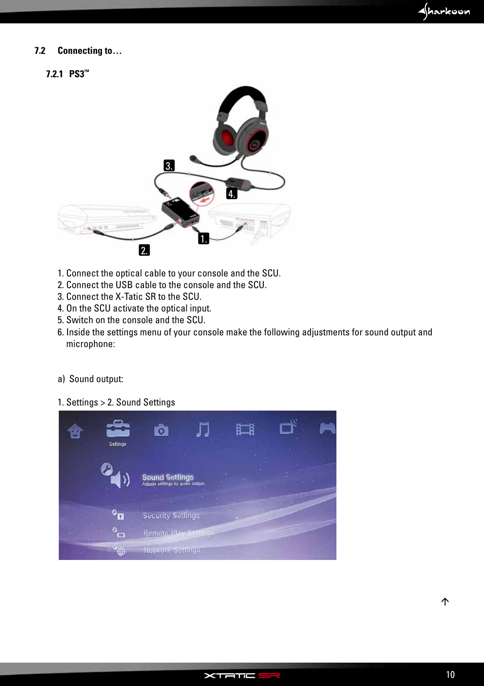 2 connecting to | SHARKOON X-Tatic SR User Manual | Page 12 / 23