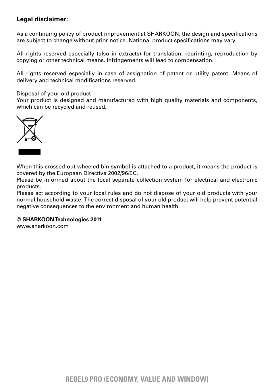 Rebel9 pro (economy, value and window) | SHARKOON Rebel9 Pro Window User Manual | Page 16 / 16