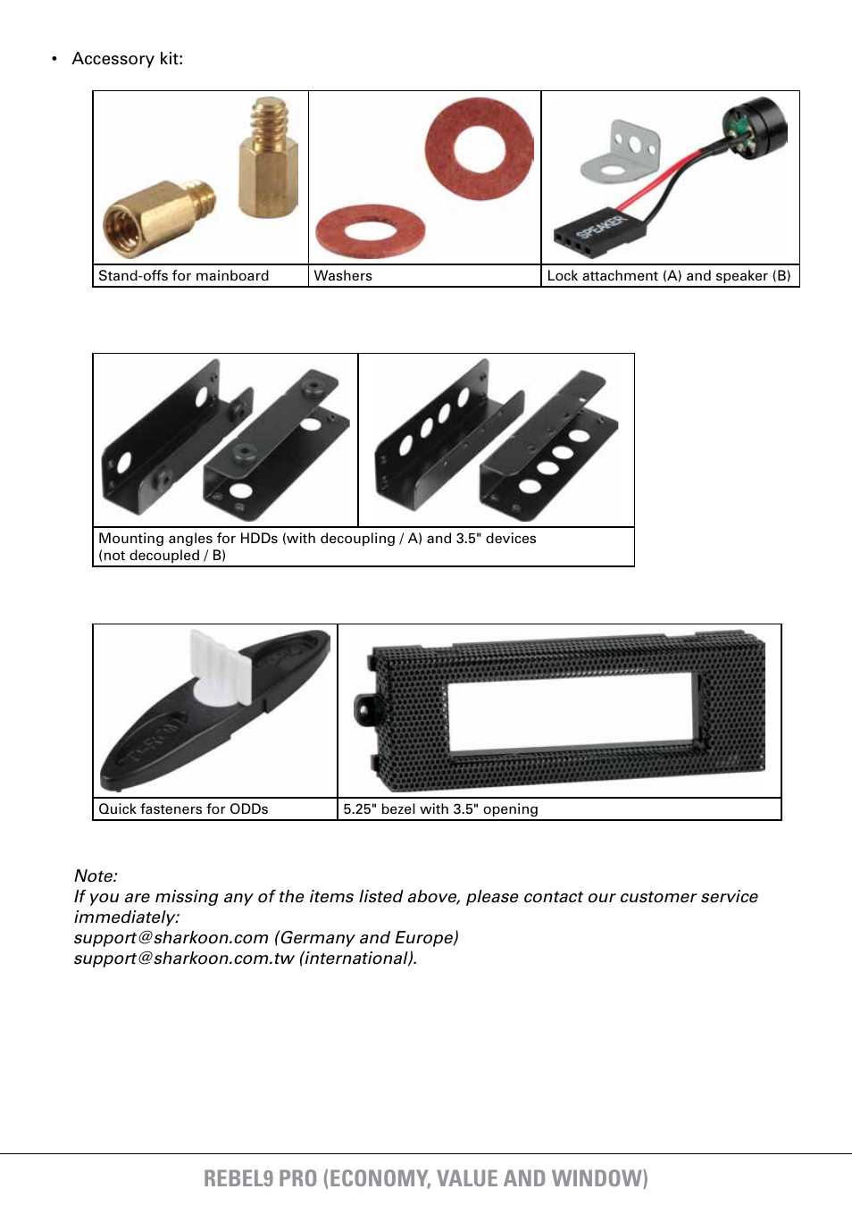 Rebel9 pro (economy, value and window) | SHARKOON Rebel9 Pro Window User Manual | Page 4 / 16