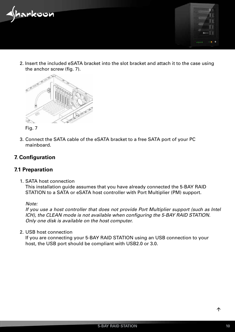 Configuration, 1 preparation | SHARKOON 5-Bay RAID-Station User Manual | Page 10 / 37