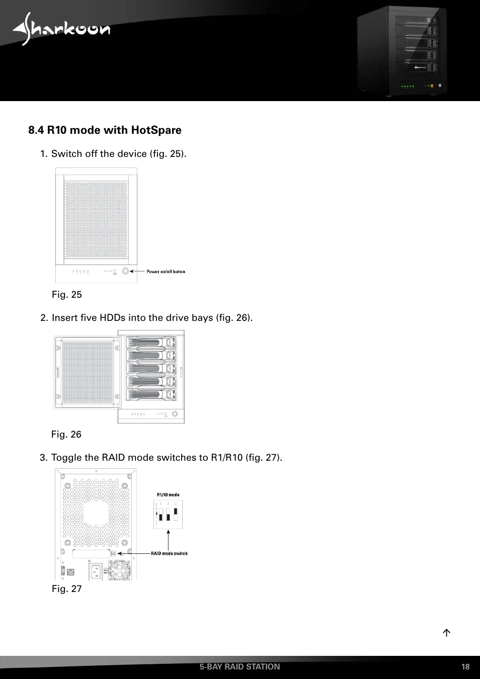4 r10 mode with hotspare | SHARKOON 5-Bay RAID-Station User Manual | Page 18 / 37