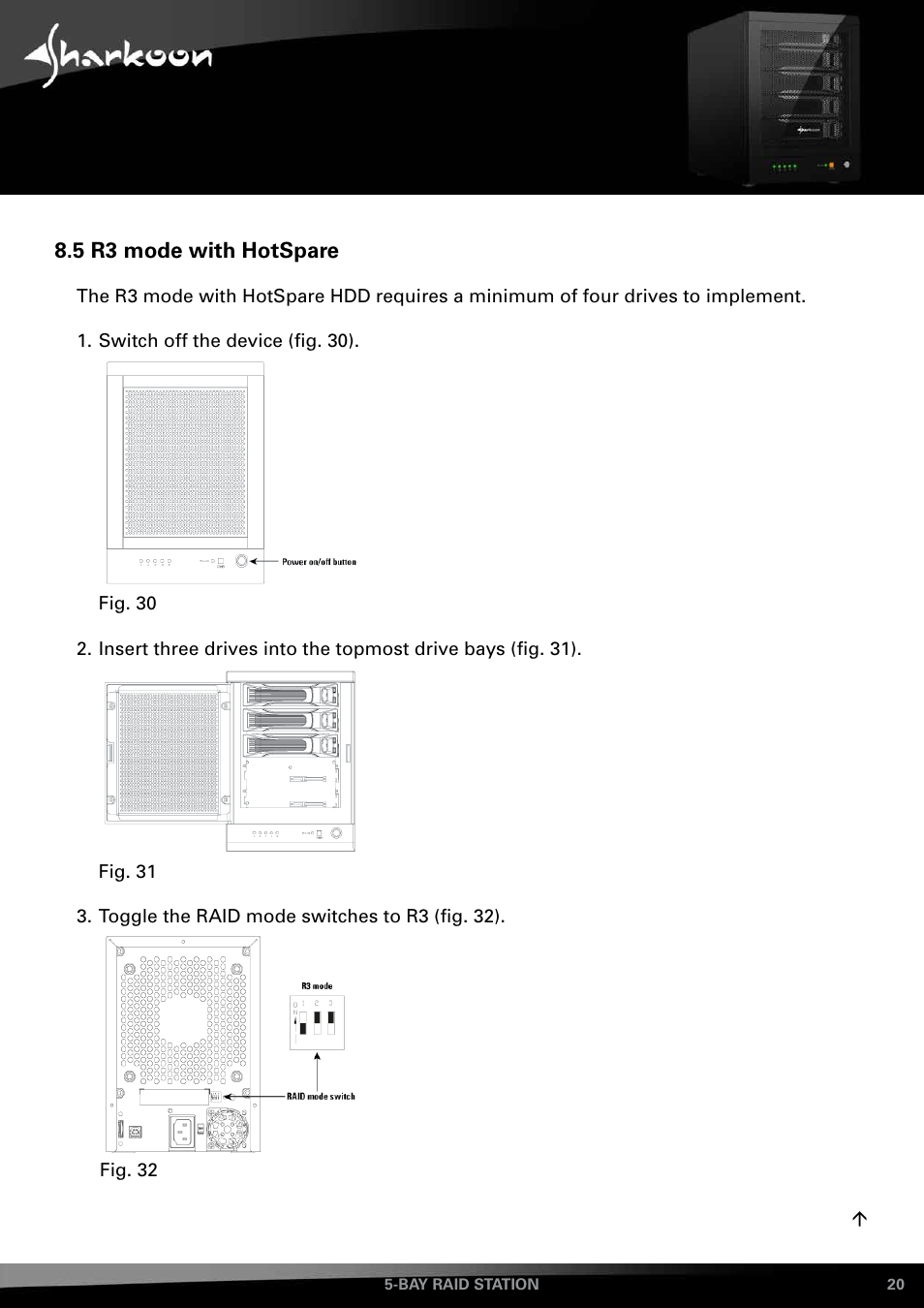 5 r3 mode with hotspare | SHARKOON 5-Bay RAID-Station User Manual | Page 20 / 37