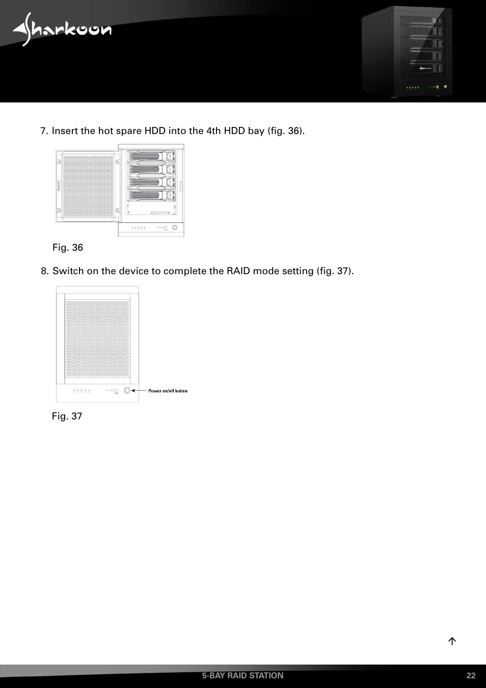 SHARKOON 5-Bay RAID-Station User Manual | Page 22 / 37