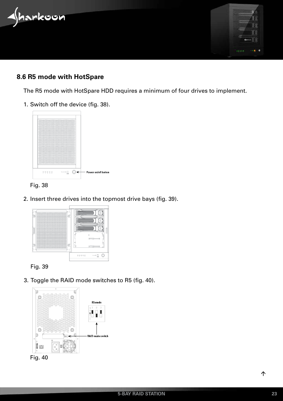 6 r5 mode with hotspare | SHARKOON 5-Bay RAID-Station User Manual | Page 23 / 37