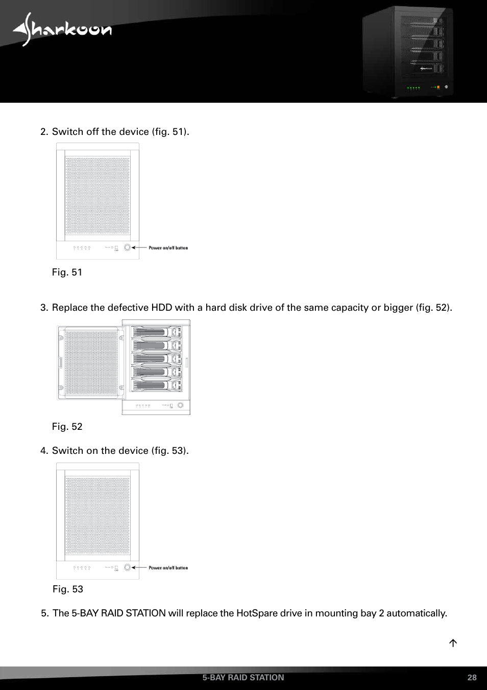 SHARKOON 5-Bay RAID-Station User Manual | Page 28 / 37