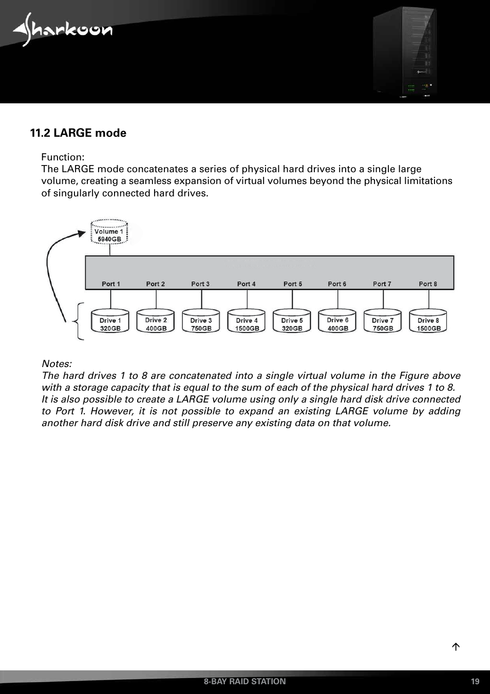 2 large mode | SHARKOON 8-Bay RAID-Station User Manual | Page 19 / 27