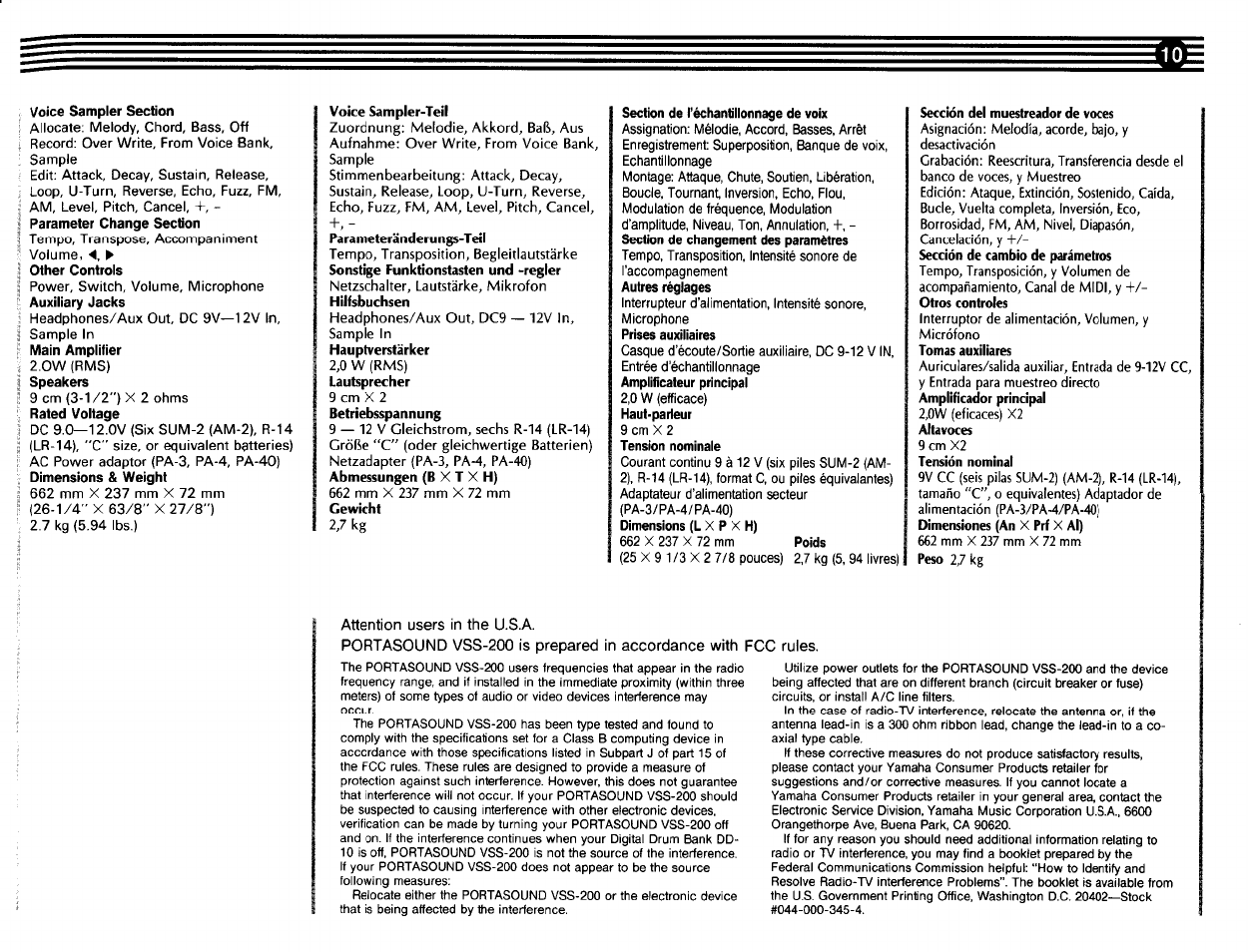 Voice sampler section, Section de l’échantillonnage de voix, Utilisation de l’échantillonneur de voix | Yamaha VSS-200 User Manual | Page 27 / 28