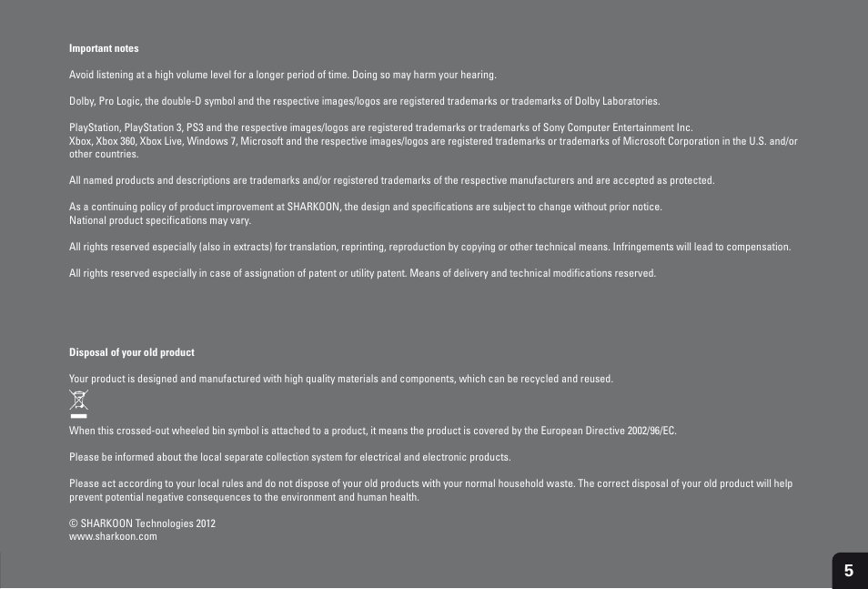SHARKOON X-Tatic S7 User Manual | Page 6 / 6