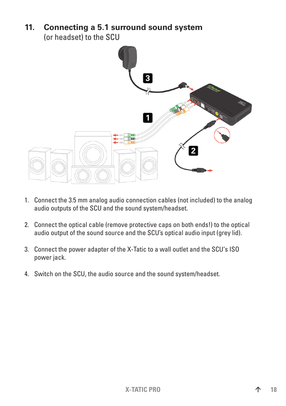 Connecting a 5.1 surround sound system | SHARKOON X-Tatic PRO User Manual | Page 18 / 20