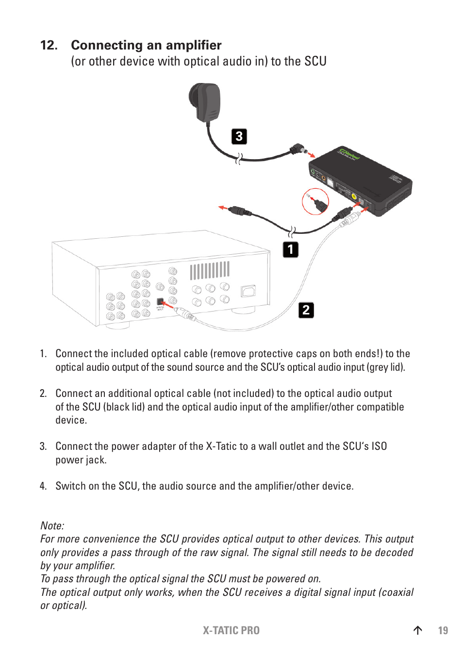 Connecting an amplifier | SHARKOON X-Tatic PRO User Manual | Page 19 / 20