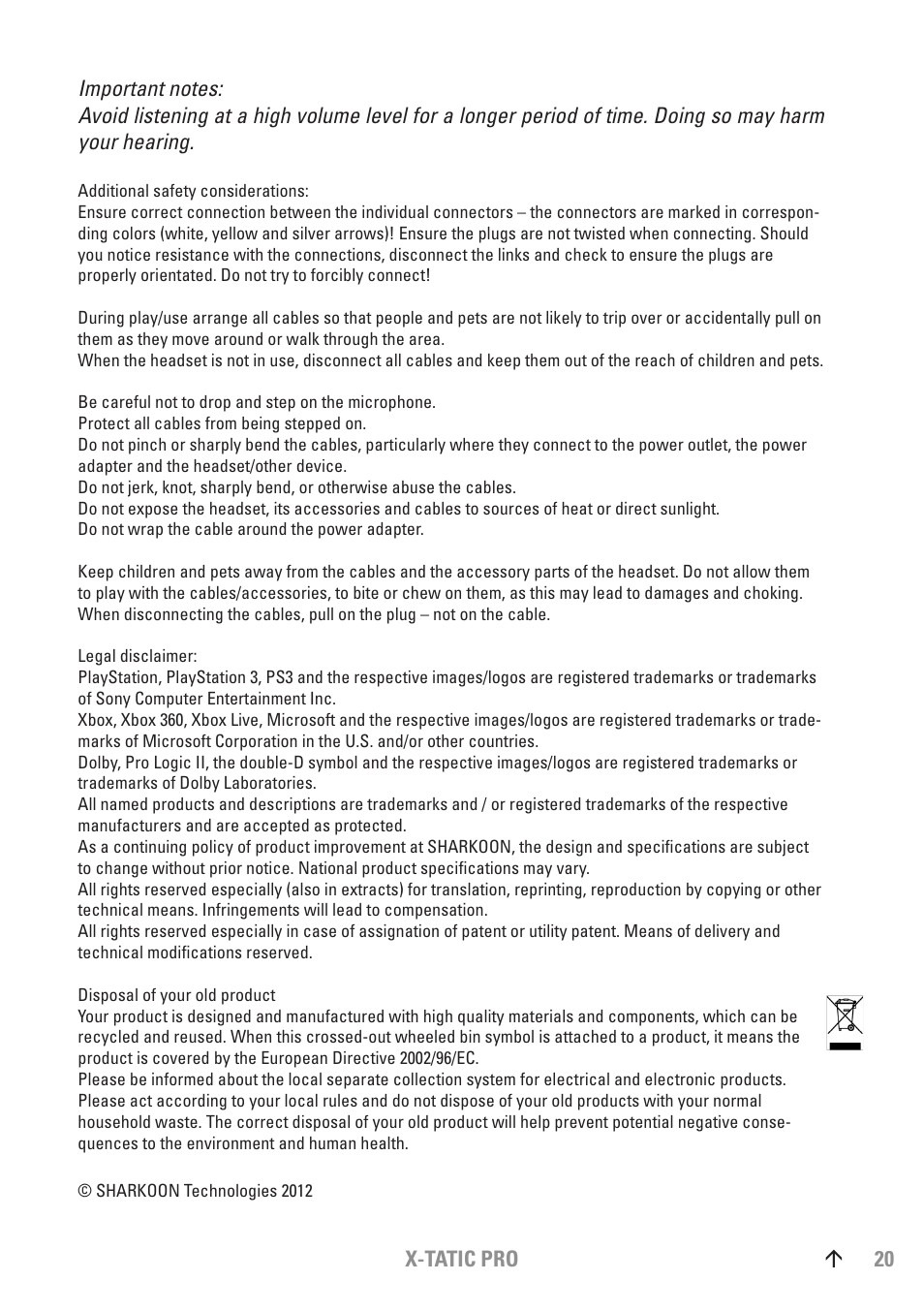 SHARKOON X-Tatic PRO User Manual | Page 20 / 20