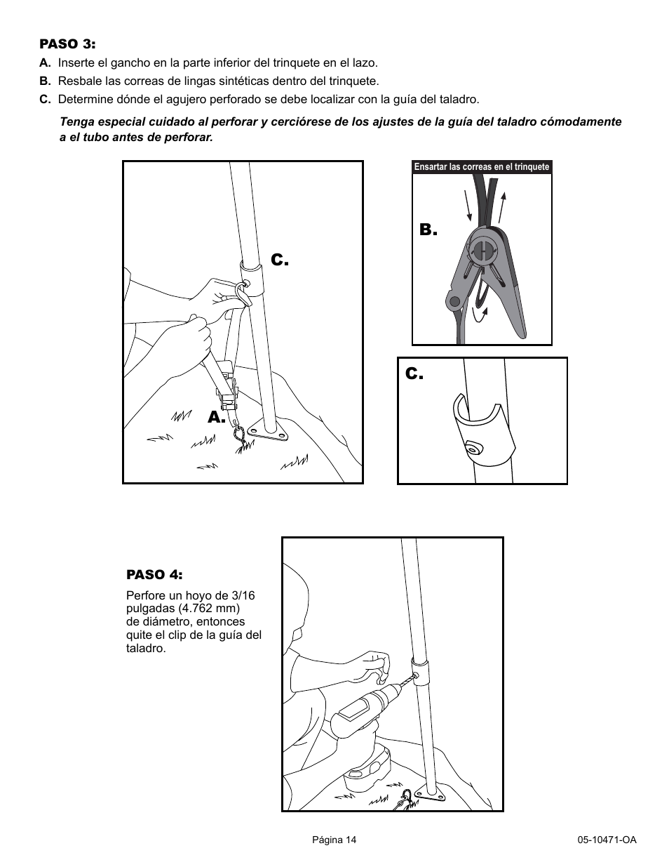 A. b. c. c | ShelterLogic 10471 RatchetTite Anchor Kit User Manual | Page 14 / 15