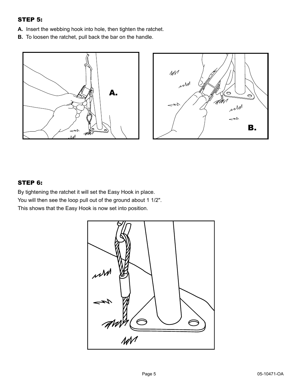 A. b | ShelterLogic 10471 RatchetTite Anchor Kit User Manual | Page 5 / 15