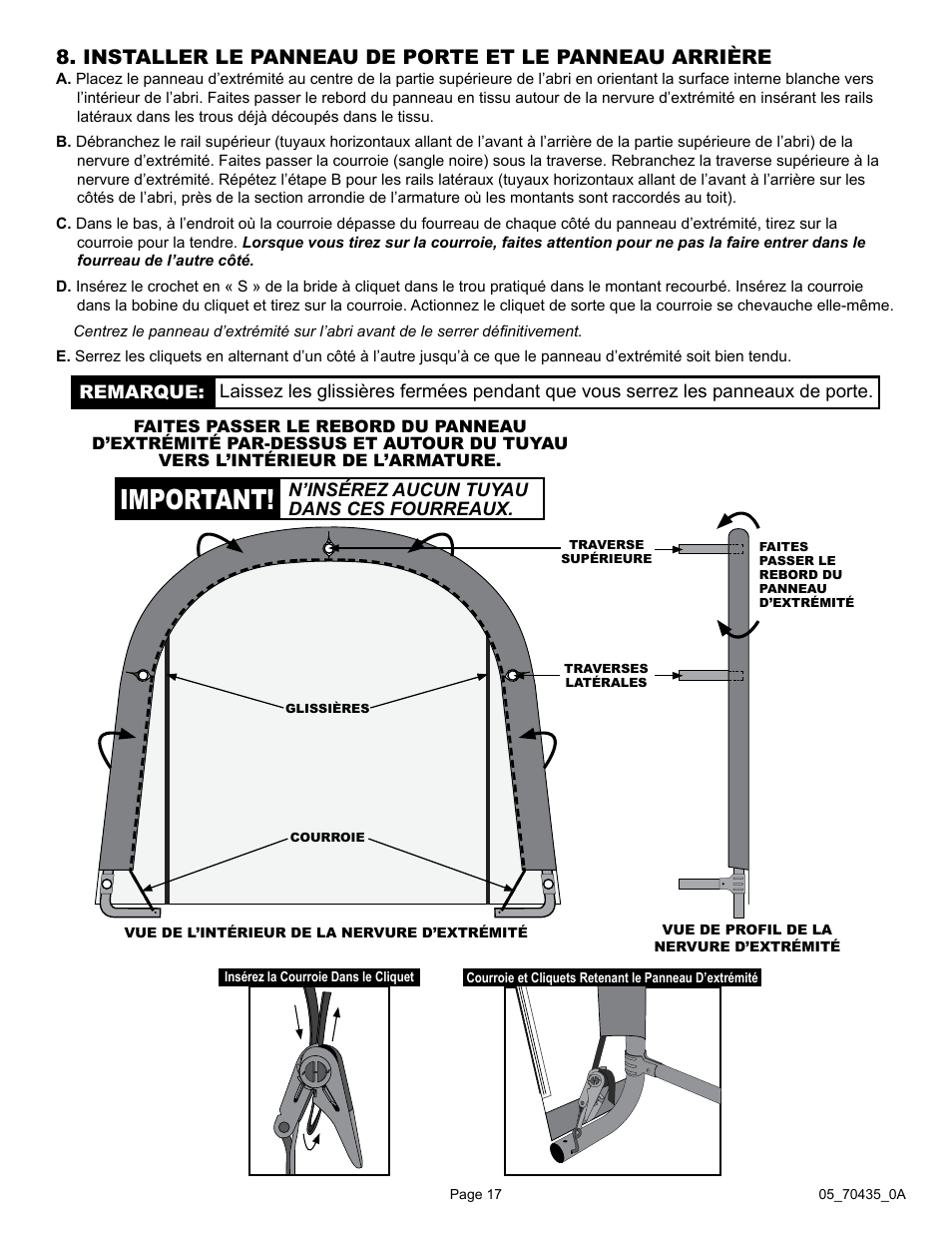 Important | ShelterLogic 70435 10 x 10 x 8 Shed-in-a-Box RoundTop User Manual | Page 17 / 27