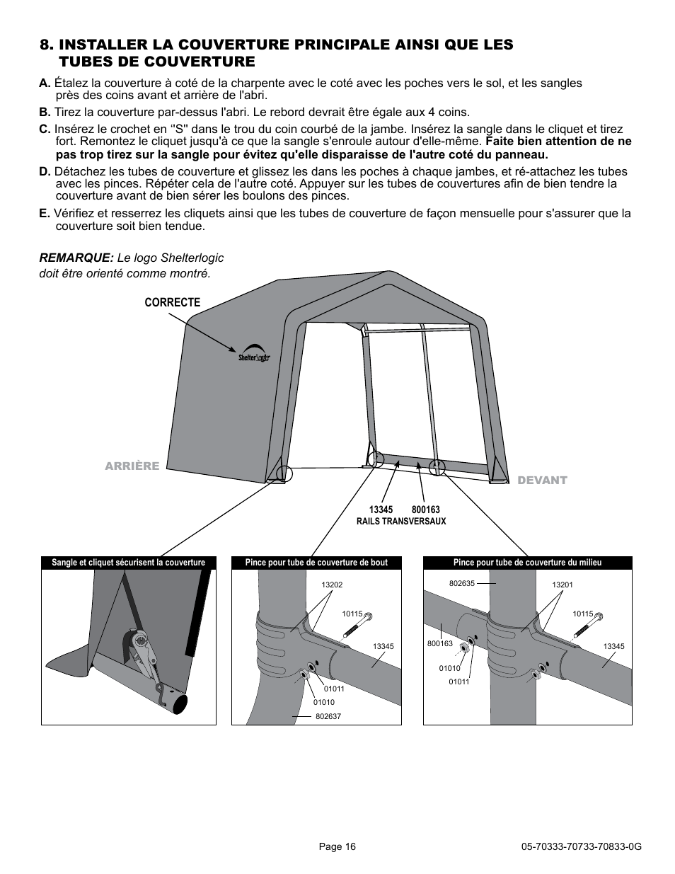 ShelterLogic 70733 10 x 10 x 8 Shed-in-a-Box User Manual | Page 16 / 24