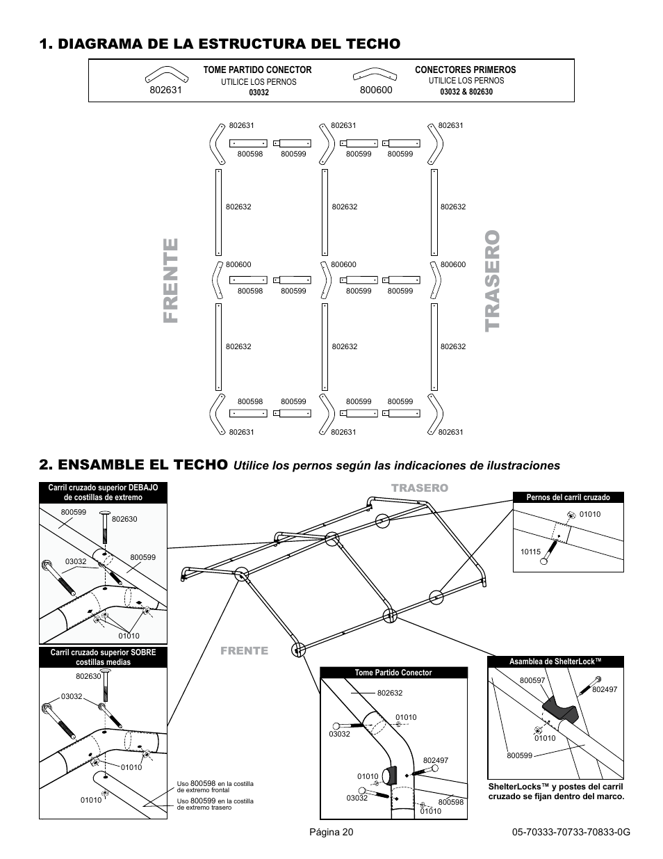 Frente tr as er o | ShelterLogic 70733 10 x 10 x 8 Shed-in-a-Box User Manual | Page 20 / 24