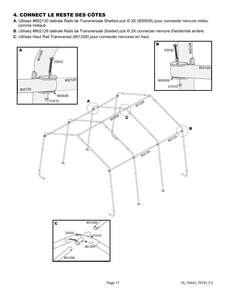 Connect le reste des côtes | ShelterLogic 70743 12 x 12 x 8 Shed-in-a-Box User Manual | Page 17 / 33