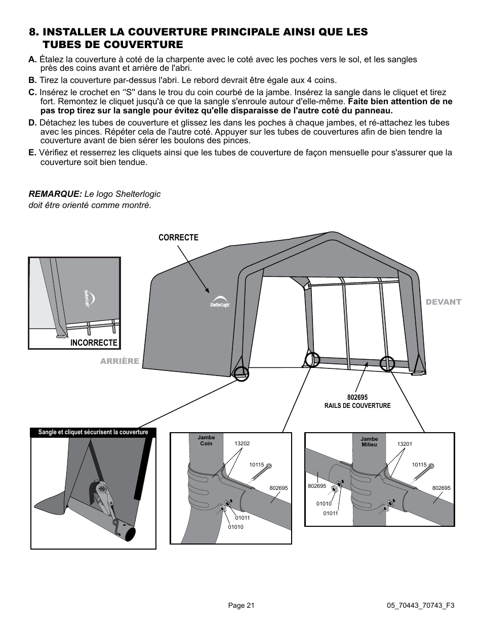 ShelterLogic 70743 12 x 12 x 8 Shed-in-a-Box User Manual | Page 21 / 33