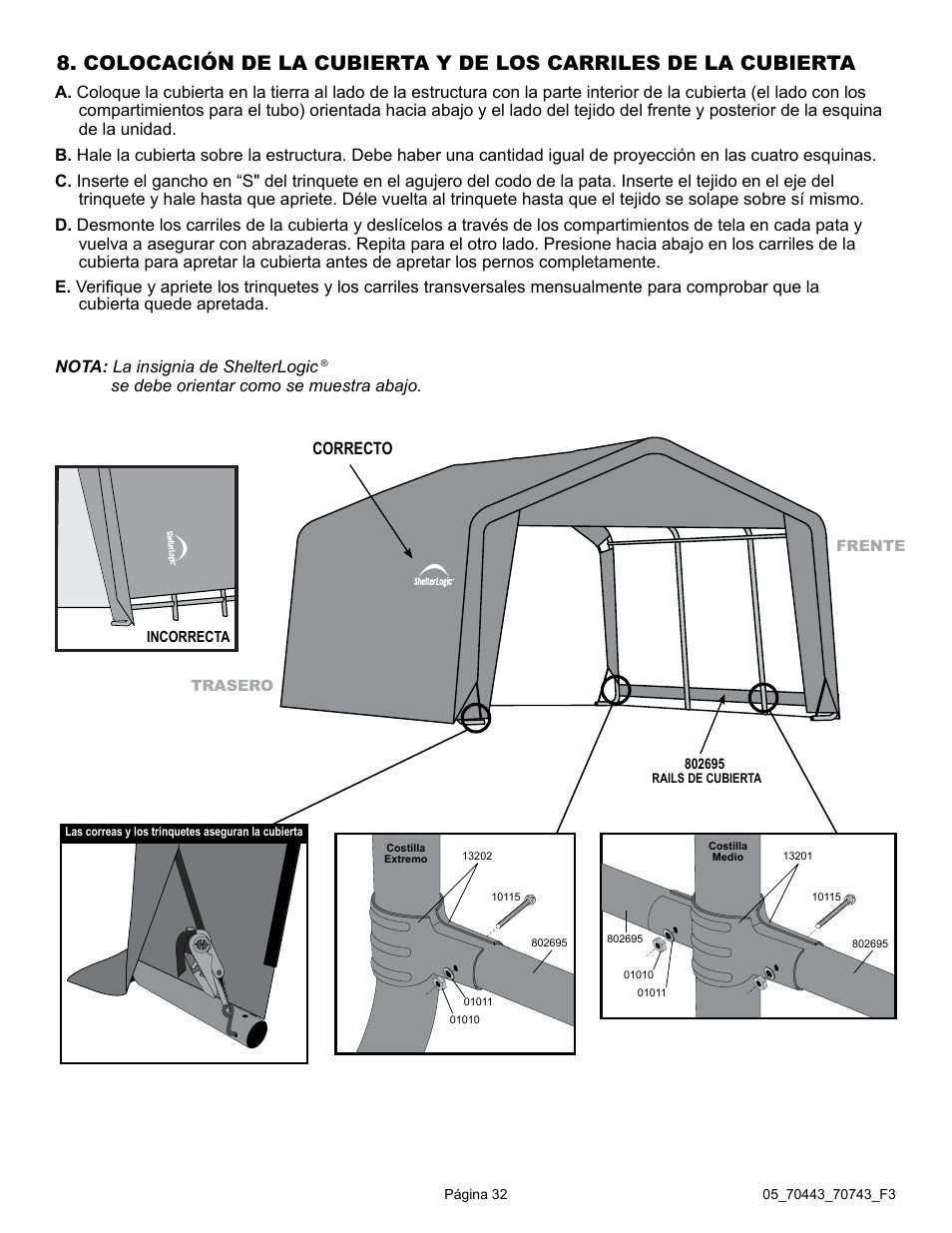ShelterLogic 70743 12 x 12 x 8 Shed-in-a-Box User Manual | Page 32 / 33
