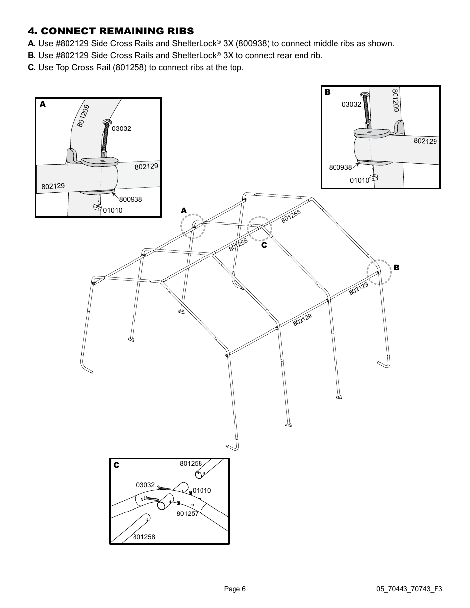 Connect remaining ribs | ShelterLogic 70743 12 x 12 x 8 Shed-in-a-Box User Manual | Page 6 / 33