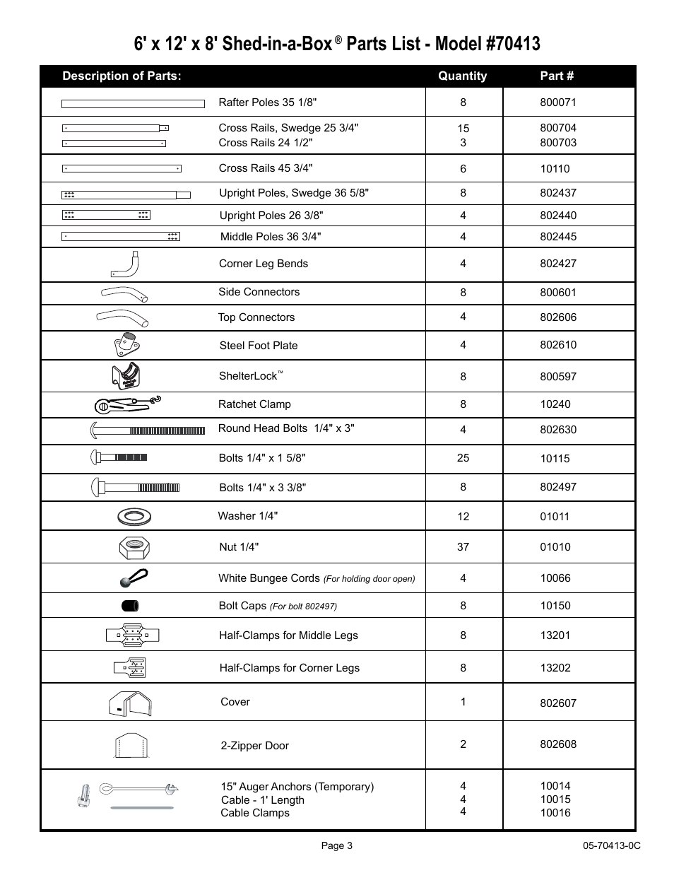 6' x 12' x 8' shed-in-a-box | ShelterLogic 70413 6 x 12 x 8 Shed-in-a-Box User Manual | Page 3 / 8