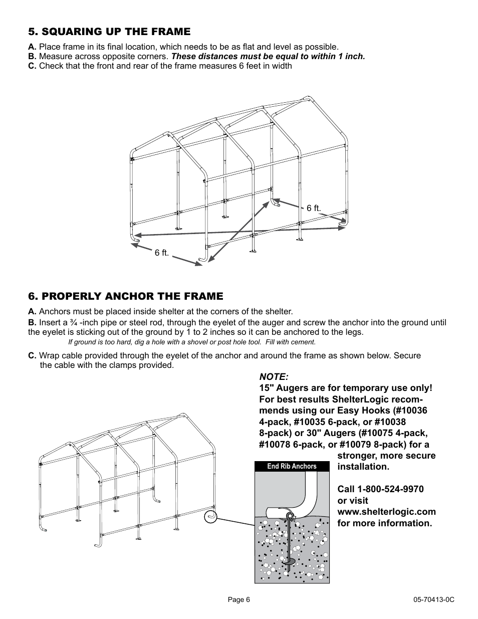 ShelterLogic 70413 6 x 12 x 8 Shed-in-a-Box User Manual | Page 6 / 8