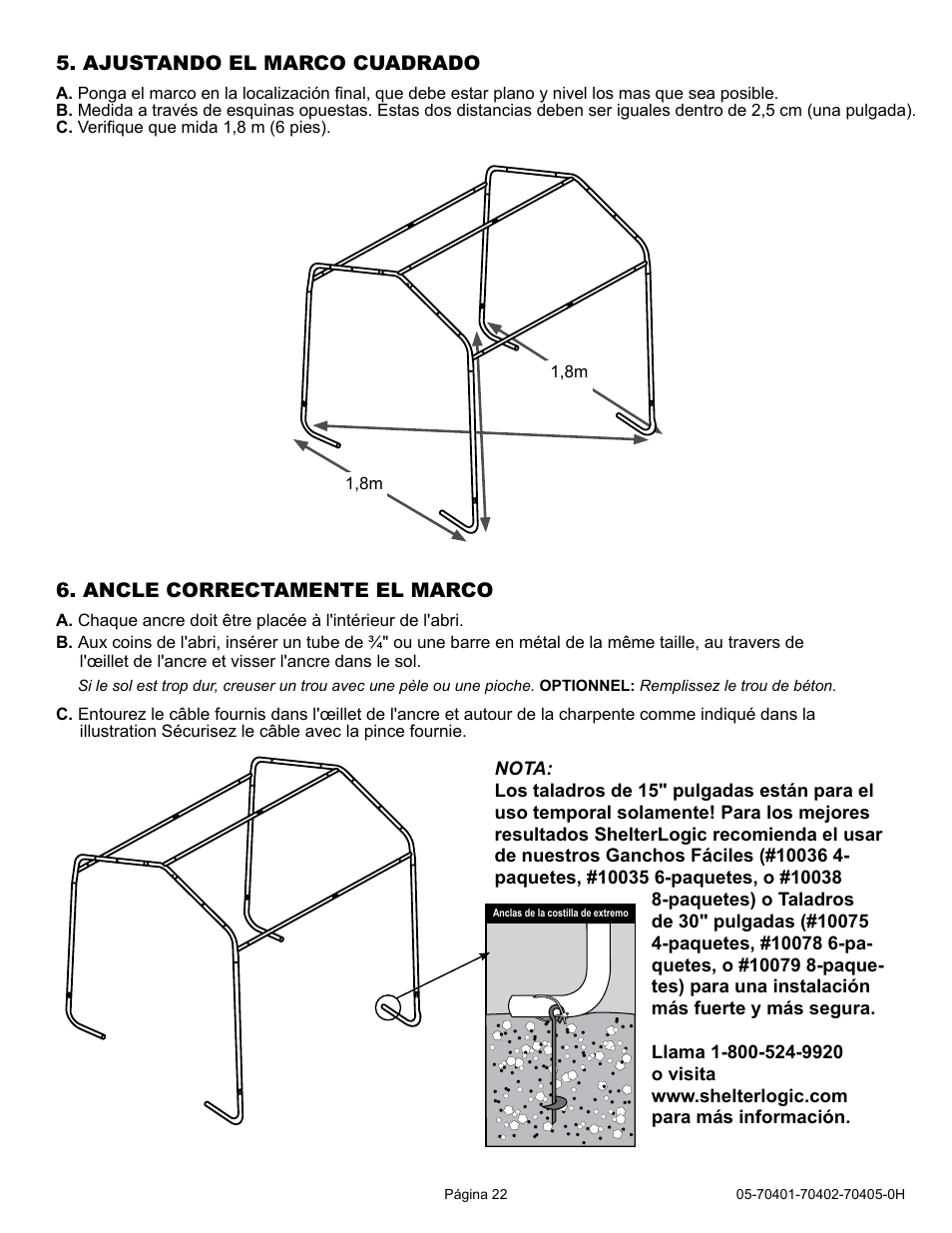 ShelterLogic 70405 6 x 6 x 6 Shed-in-a-Box User Manual | Page 22 / 24