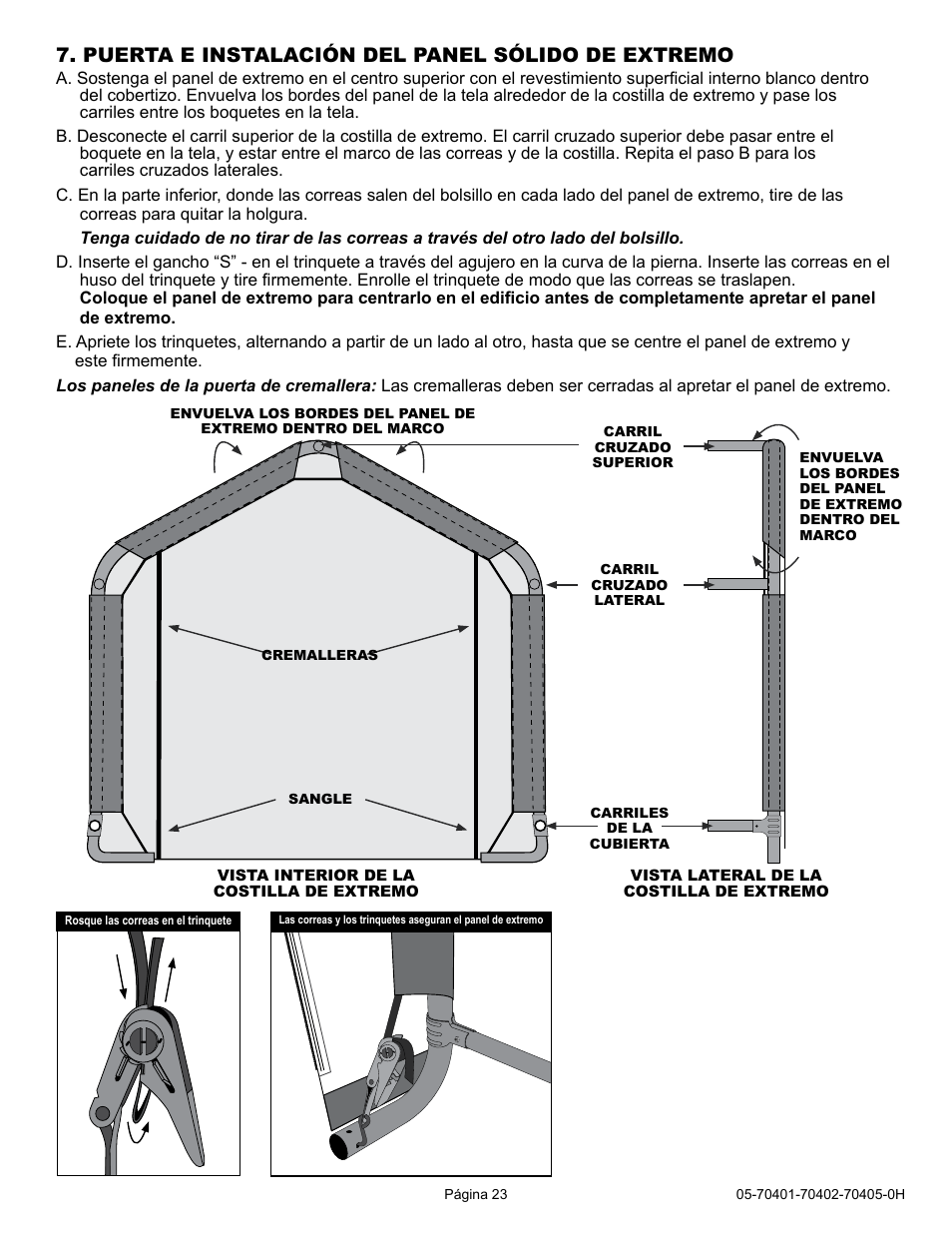 Puerta e instalación del panel sólido de extremo | ShelterLogic 70405 6 x 6 x 6 Shed-in-a-Box User Manual | Page 23 / 24