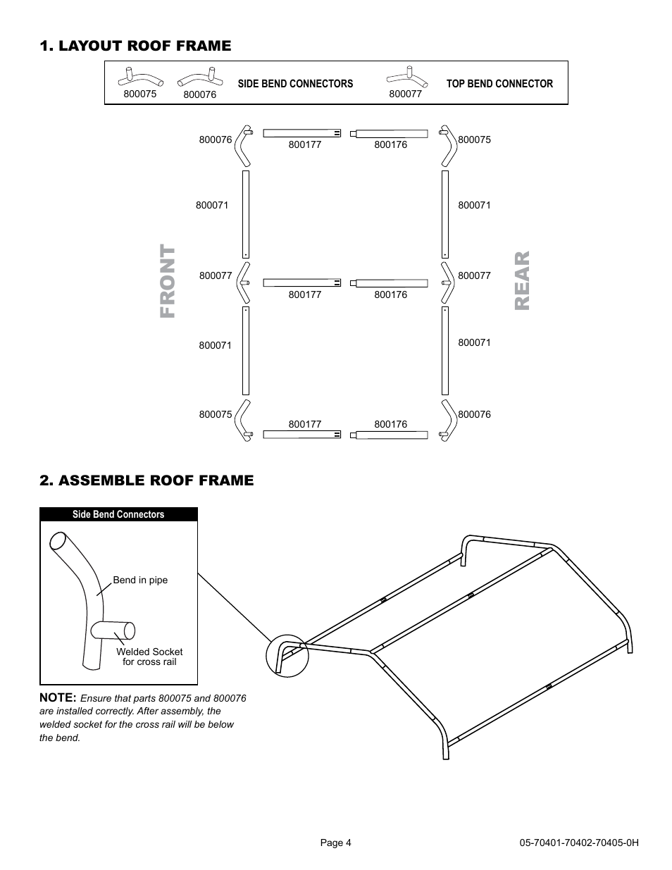Fr ont re a r | ShelterLogic 70405 6 x 6 x 6 Shed-in-a-Box User Manual | Page 4 / 24