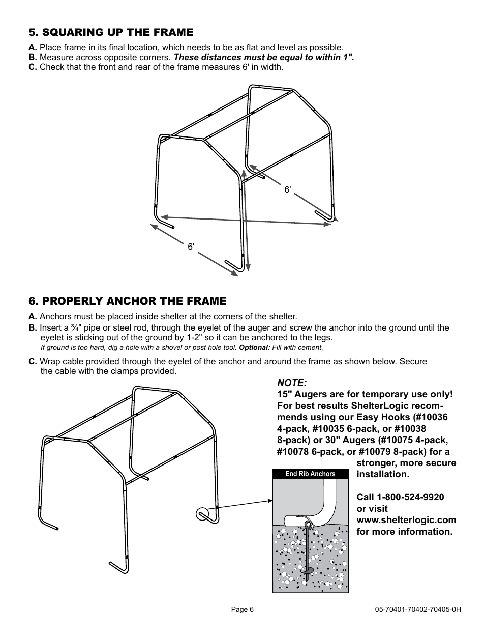 ShelterLogic 70405 6 x 6 x 6 Shed-in-a-Box User Manual | Page 6 / 24