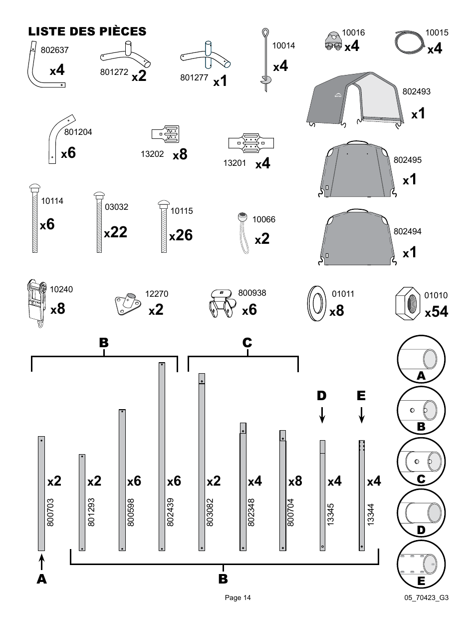 ShelterLogic 70423 8 x 8 x 8 Shed-in-a-Box User Manual | Page 14 / 33