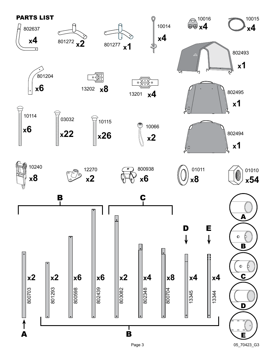 ShelterLogic 70423 8 x 8 x 8 Shed-in-a-Box User Manual | Page 3 / 33