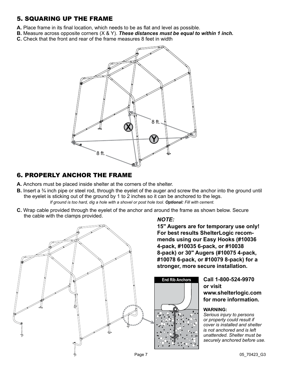 ShelterLogic 70423 8 x 8 x 8 Shed-in-a-Box User Manual | Page 7 / 33